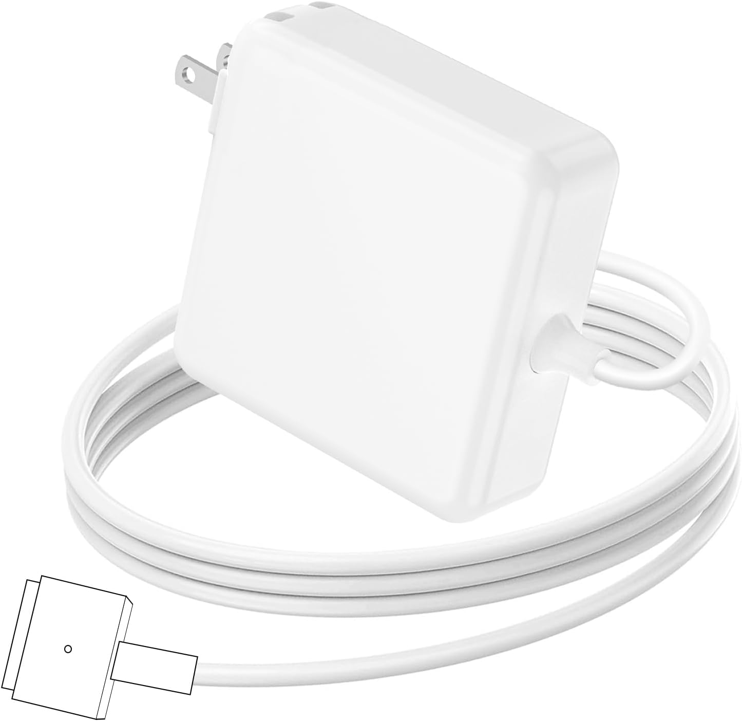 Mac Book Air Charger Replacement, 45W Power T-tip Magnetic DC Connector Adapter for Mac Book Air 11 inch and 13 inch (Between 2012-2017) - Image 2