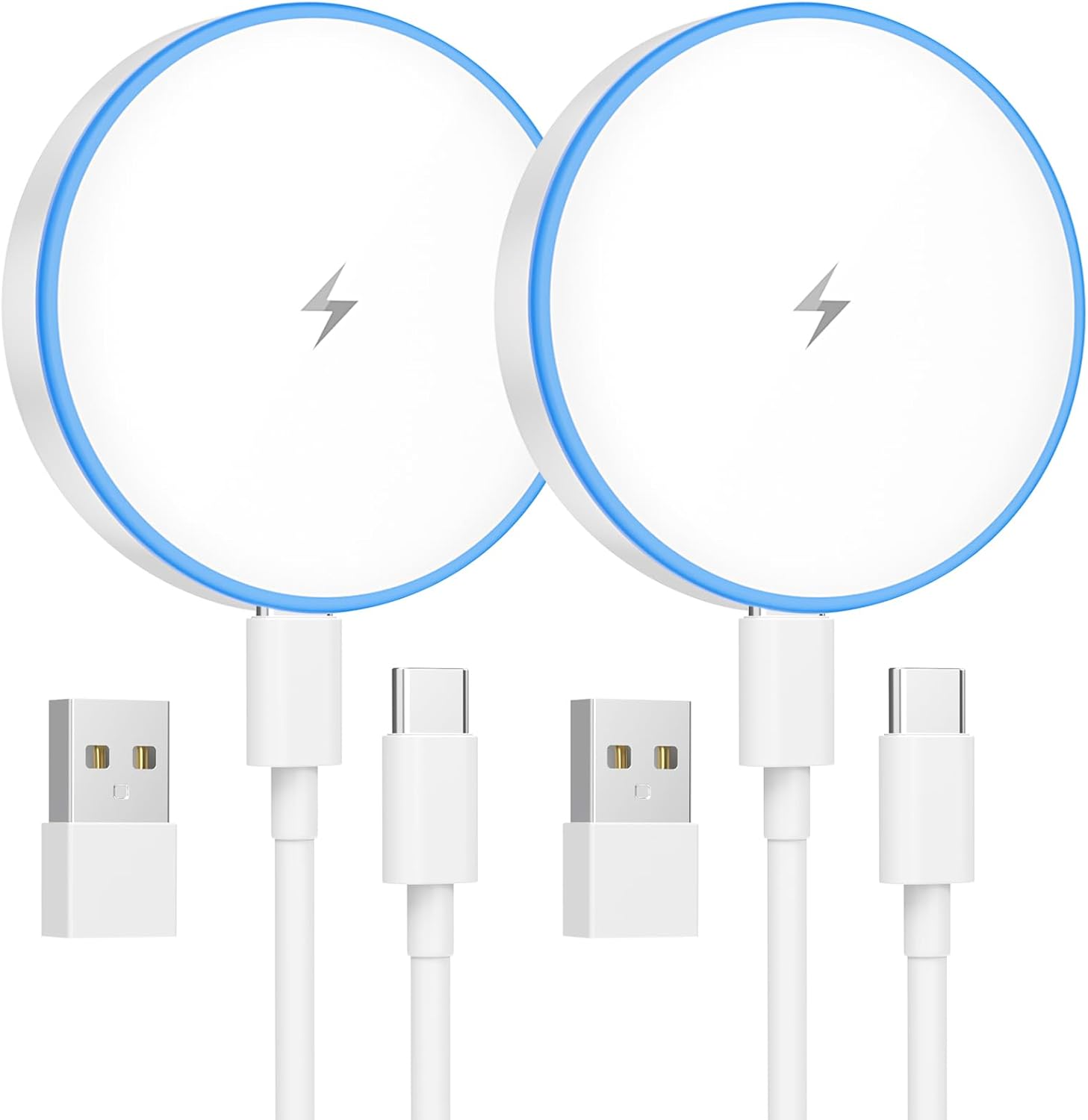 MagSafe Charger 2 Pack 15W Magnetic Wireless Charger Fast Charging Pad Compatible with iPhone 16/15/14/13/12 Series & AirPods 3/2/Pro Magnetic MagSafe Charging Pad with Dual Charging Ports - Image 2