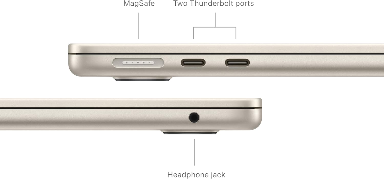 Apple 2024 MacBook Air 13-inch Laptop with M3 chip: Built for Apple Intelligence, 13.6-inch Liquid Retina Display, 16GB Unified Memory, 256GB SSD Storage, Backlit Keyboard, Touch ID; Starlight - Image 6