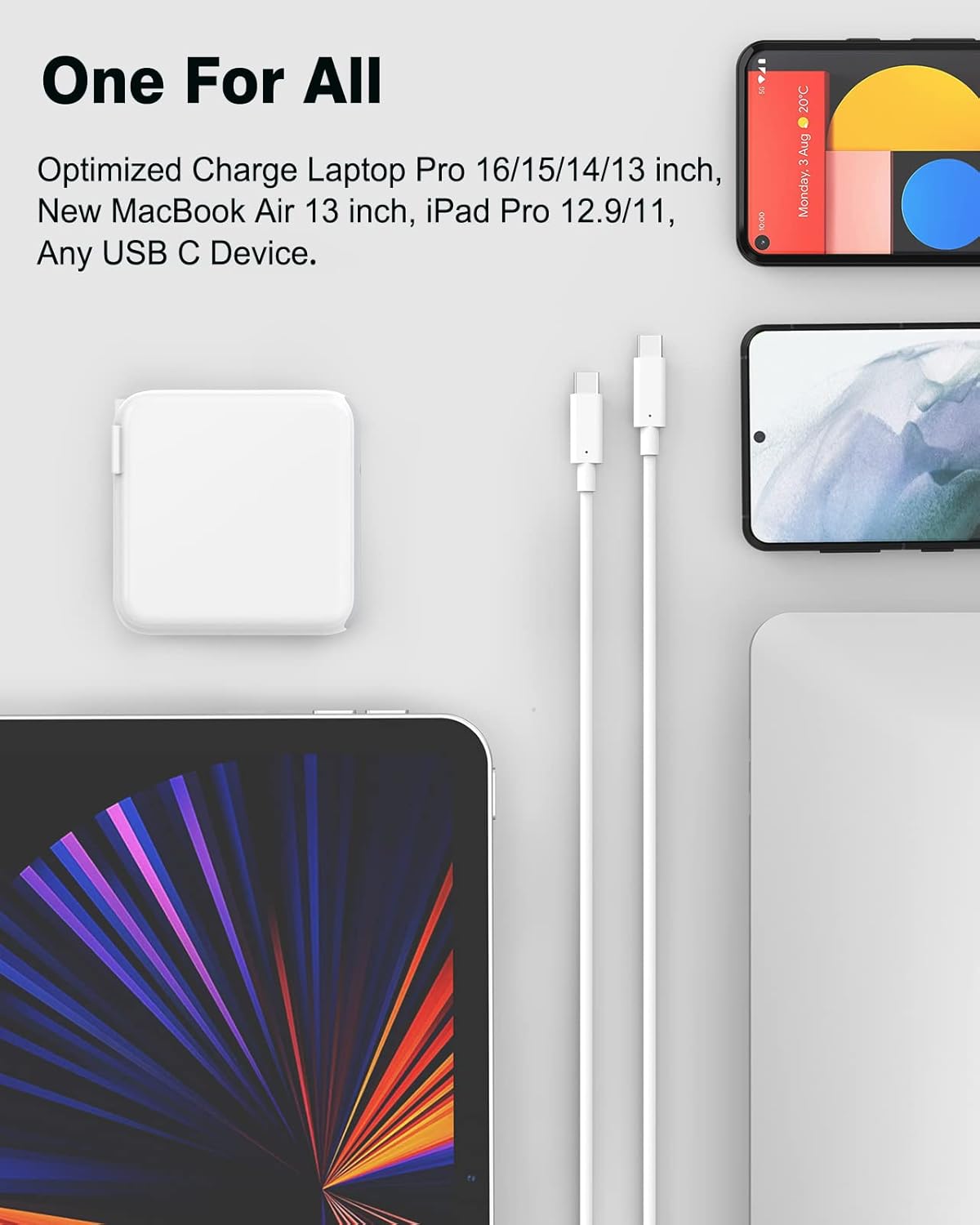Charger for MacBook Pro 10FT, 96W USB C Charger Power Adapter for MacBook Pro 16, 15, 14, 13 inch 2024, 2023, 2022 2021, 2020, M1 M2 M3 MacBook Air, LED, 100W USB-C Cable Charging as Fast as MagSafe 3 - Image 7
