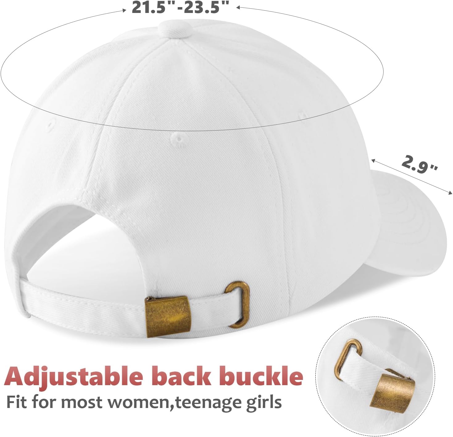Embroidered Initial.s Baseball Cap Women, Cotton Adjustable White Baseball Cap Unstructured - Image 7