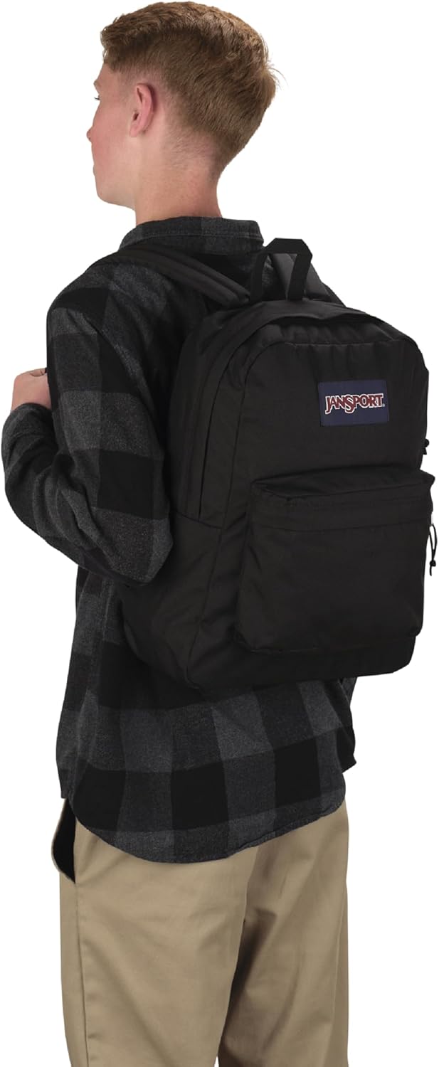 JanSport SuperBreak One Backpacks - Durable, Lightweight Bookbag with 1 Main Compartment, Front Utility Pocket with Built-in Organizer - Premium Backpack, Black - Image 8