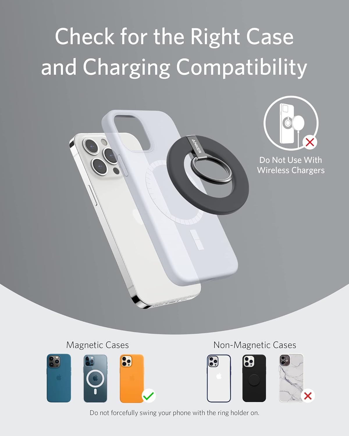 Anker Magnetic Phone Grip, MagGo 610 Ring Holder, Adjustable Kickstand, Only for iPhone 16/16 Plus/16 Pro/16 Pro Max/15/14/13/12 Series - Image 7