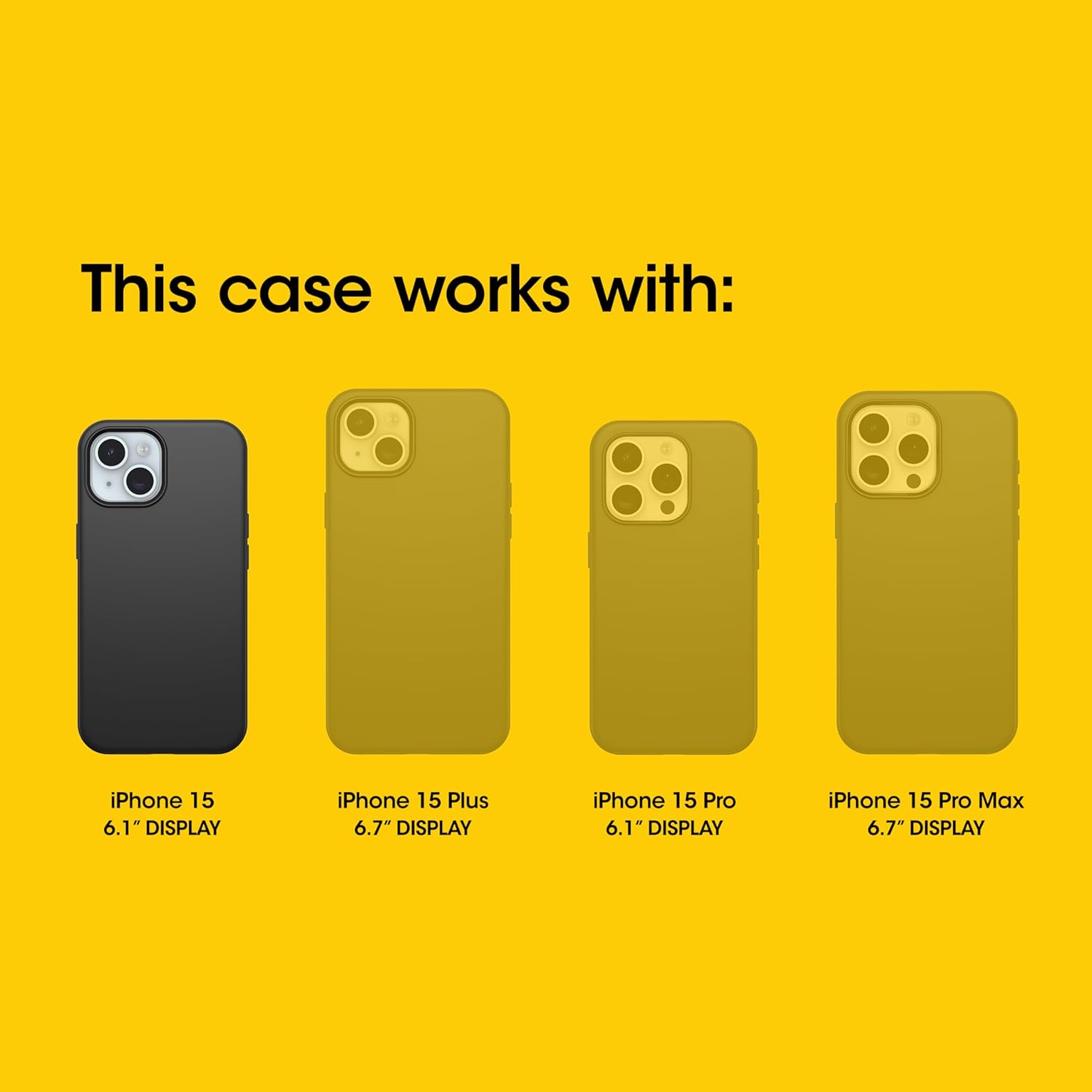 OtterBox iPhone 16e, 15, 14, & 13 Commuter Series Case - Black, Slim & Tough, Pocket-Friendly, with Port Protection - Image 3