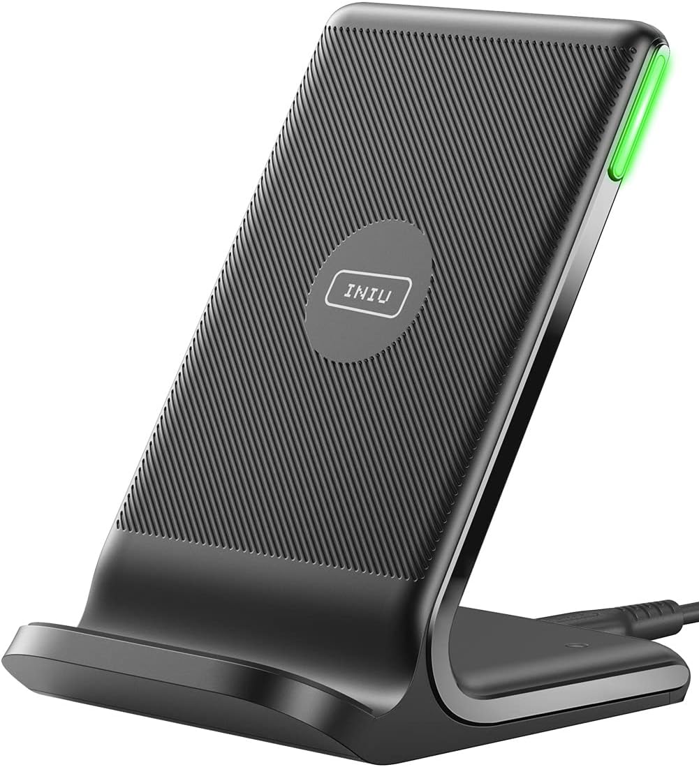 INIU Wireless Charger, 15W Fast Qi-Certified Wireless Charging Station with Sleep-Friendly Adaptive Light Compatible with iPhone 16 15 14 13 Pro XS 8 Plus Samsung Galaxy S25 S24 S23 Note 20 Google etc - Image 9