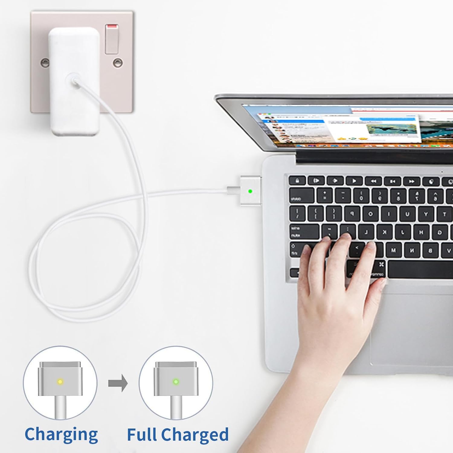 Mac Book Air Charger Replacement, 45W Power T-tip Magnetic DC Connector Adapter for Mac Book Air 11 inch and 13 inch (Between 2012-2017) - Image 5