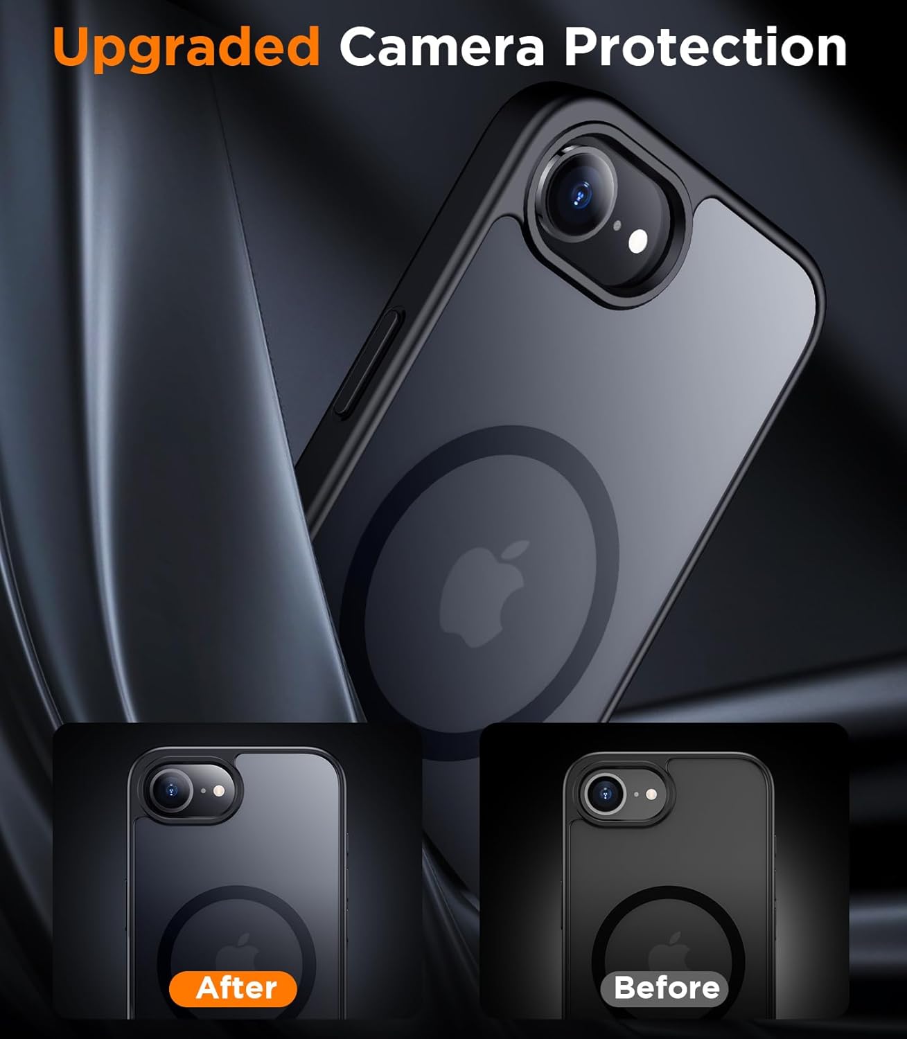 SPIDERCASE Designed for iPhone 16e Case, Magnetic Translucent Matte Case with 2PCS Tempered Glass Screen Protector Anti-Scratch Slim Phone Case for iPhone 16E 2025 6.1'', Black - Image 7