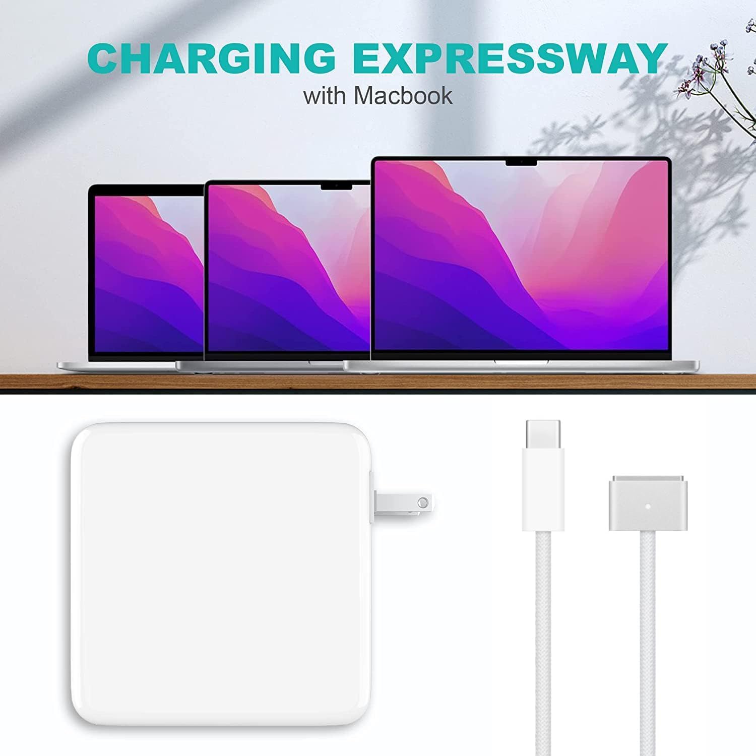 Charger for Mac Book Air 15 13 Inch Mac Book Pro14 Inch M4 M3 M2 M1 from 2024 2023 2022 2021 70W USB-C to Mag 3 Power Adapter Include 6.6FT 5A USB-C to Magnetic 3 Cable (Original Quality) - Image 5