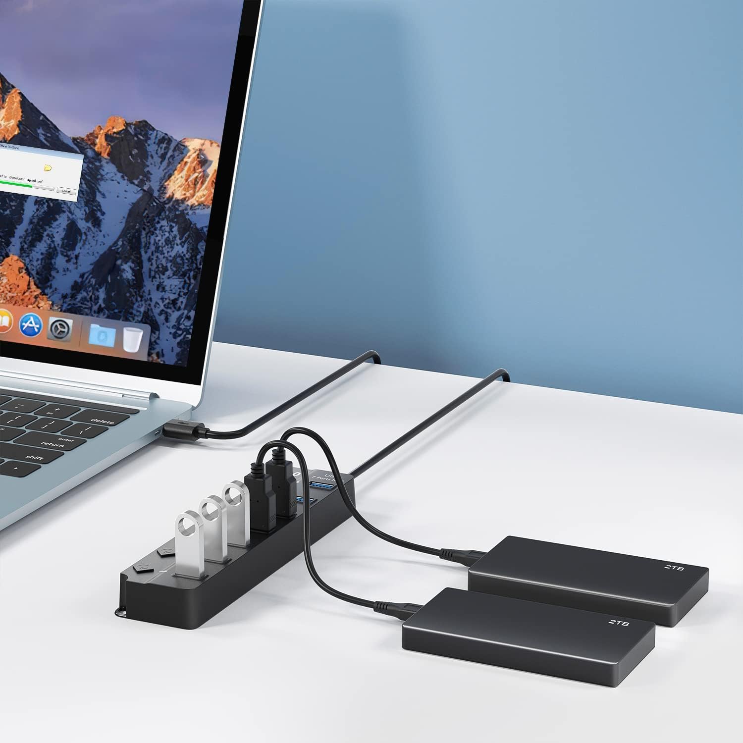 USB Hub 3.0, 7-Port USB Hub Splitter with Individual On/Off Switches and Lights, 3.2ft/1m Long Cable Compatible with MacBook, Laptop, Surface Pro, PS4, PC, Flash Drive, Mobile HDD - Image 7