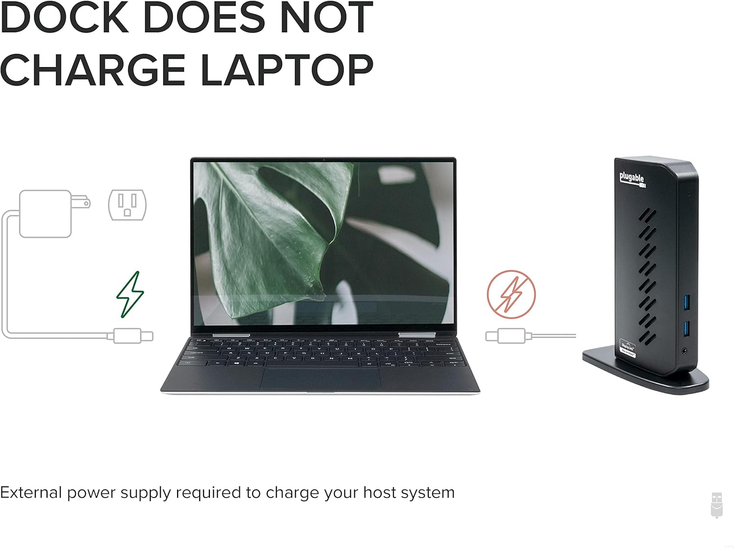 Plugable USB 3.0 and USB-C Universal Laptop Docking Station with 2 HDMI Ports for Windows, Mac, and ChromeOS (Gigabit Ethernet, Audio, 6 USB Ports) - Image 6