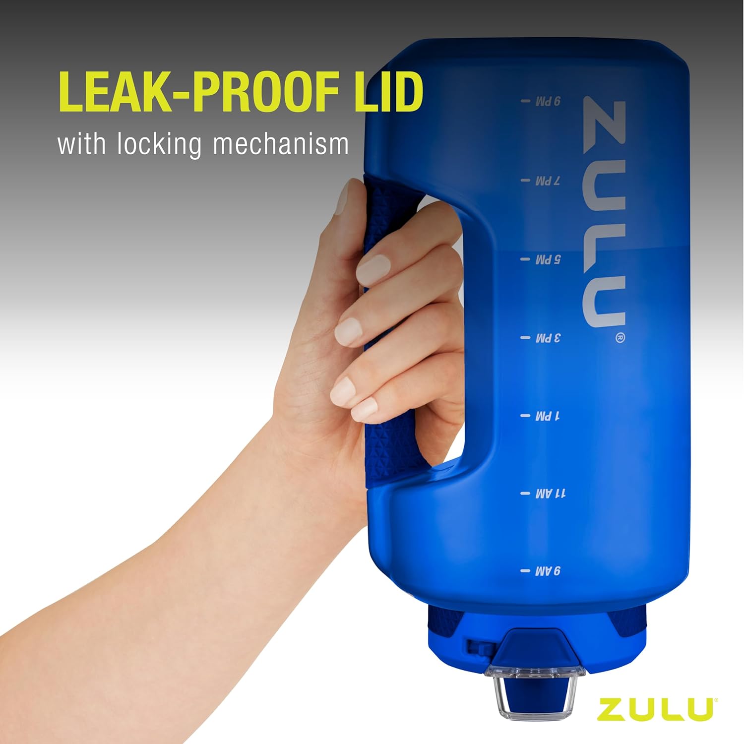 ZULU Goals Large Water Bottle Jug with Time Marker & Handle for All Day Hydration | Silicone Soft Straw with Locking Leak-Proof Lid | For Gym, Camping, Workout, and Outdoors | BPA-Free | 64oz, 128oz - Image 7
