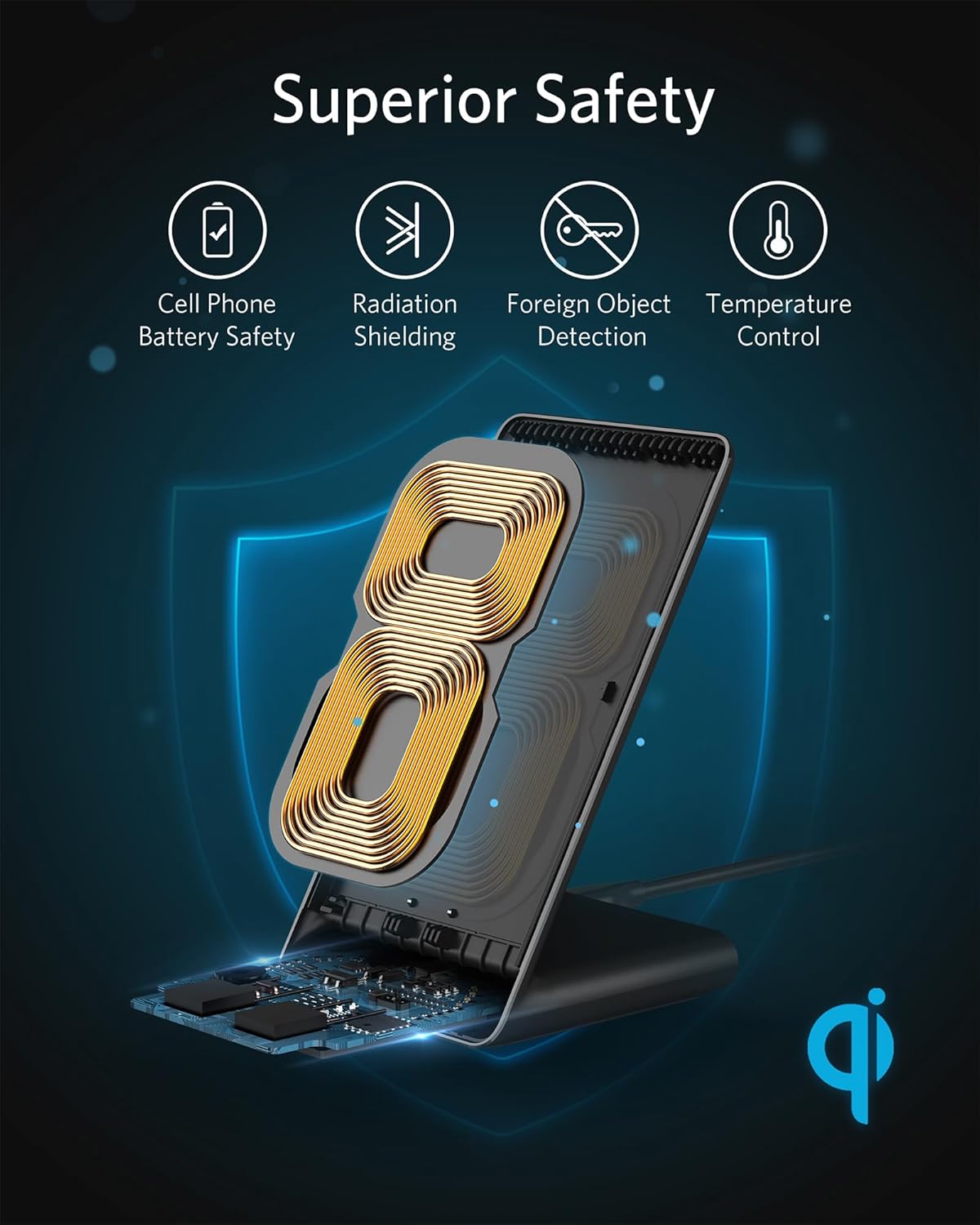 Anker 313 Wireless Charging Stand, Qi-Certified for iPhone 16/16 Pro/16 Pro Max/15/14/13, 10W Fast Charging for Galaxy S23/S22/S21 (No AC Adapter) - Image 6