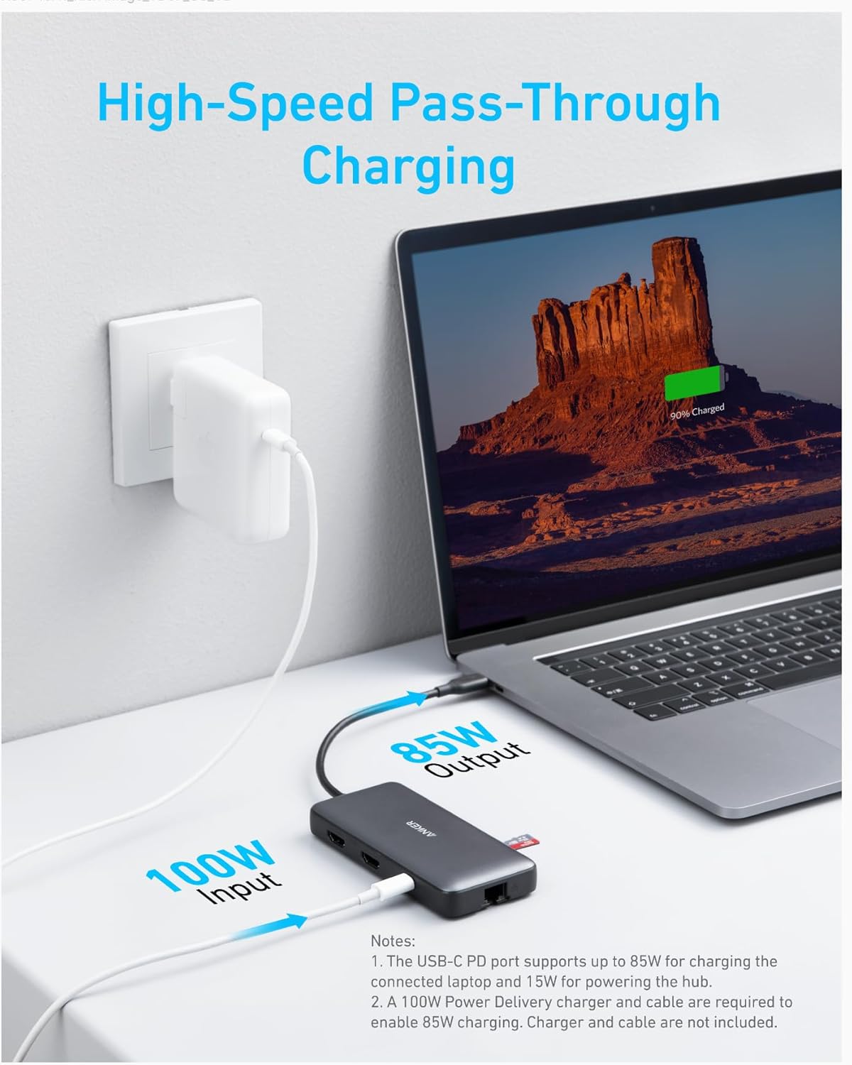 Anker Laptop Docking Station, 8-in-1 USB-C Hub, 4K Dual Monitor USB C Adapter with 2 HDMI, 1 Gbps Ethernet USB Hub, 100W Power Delivery, SD Card Reader for MacBook Pro, XPS and More - Image 6