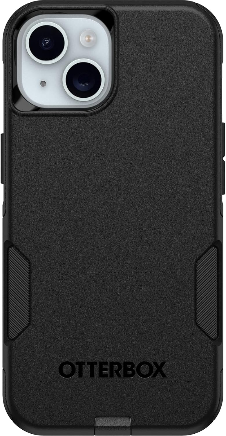 OtterBox iPhone 16e, 15, 14, & 13 Commuter Series Case - Black, Slim & Tough, Pocket-Friendly, with Port Protection - Image 2