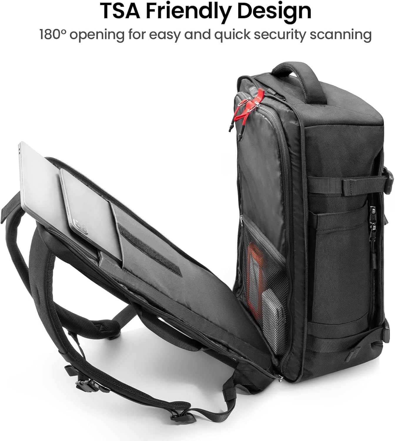 tomtoc Travel Backpack 40L, TSA Friendly Flight Approved Carry-on Luggage Hand Water-resistant Lightweight Business Rucksack, Durable Large Weekender Bag Daypack Fits 17.3 Inch Laptop - Image 4