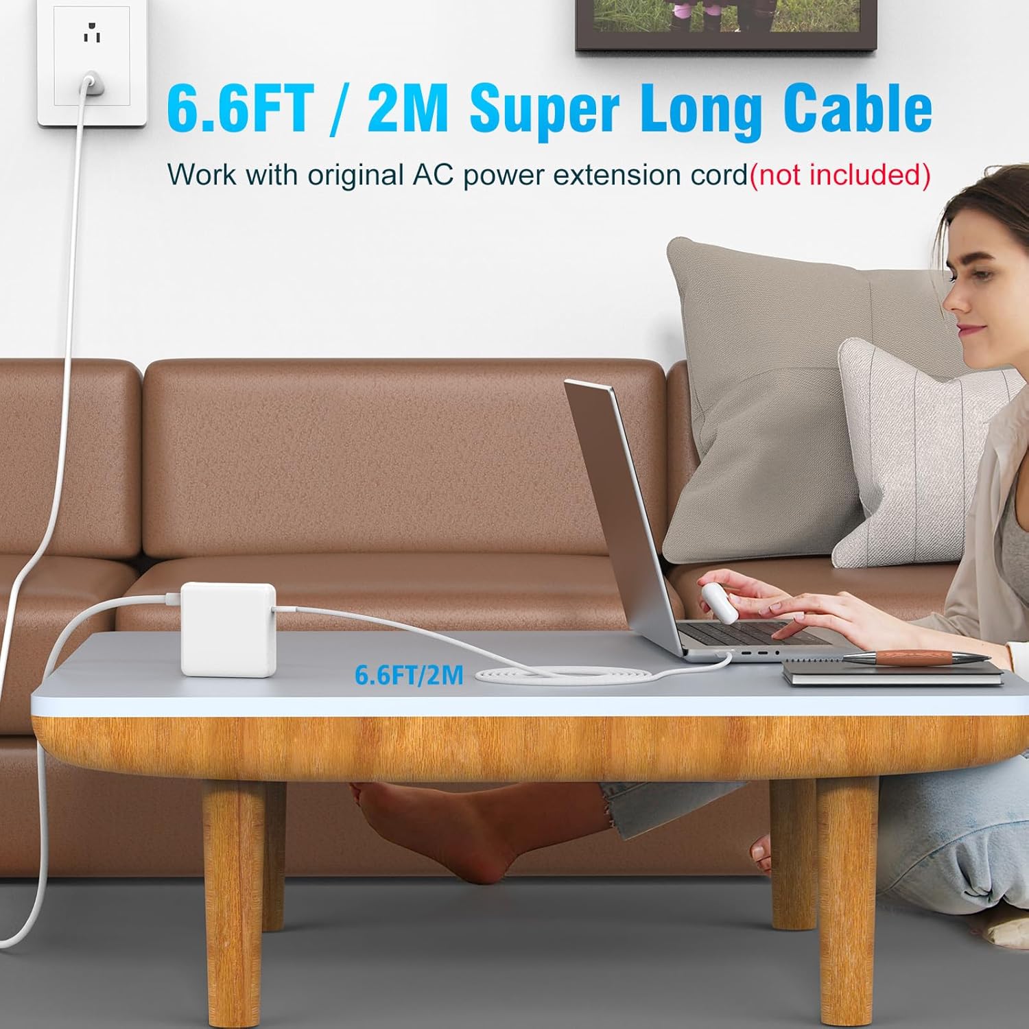 Charger for MacBook Pro 14 16 inch 2024 2023 2022 2021 M4 M3 M2 M1, M2 M3 MacBook Air 13 15 inch, 96W / 70W USB C Power Adapter, 6.6FT USB C to 3 Braided Cable LED, Powerful Connect, Original Quality - Image 9