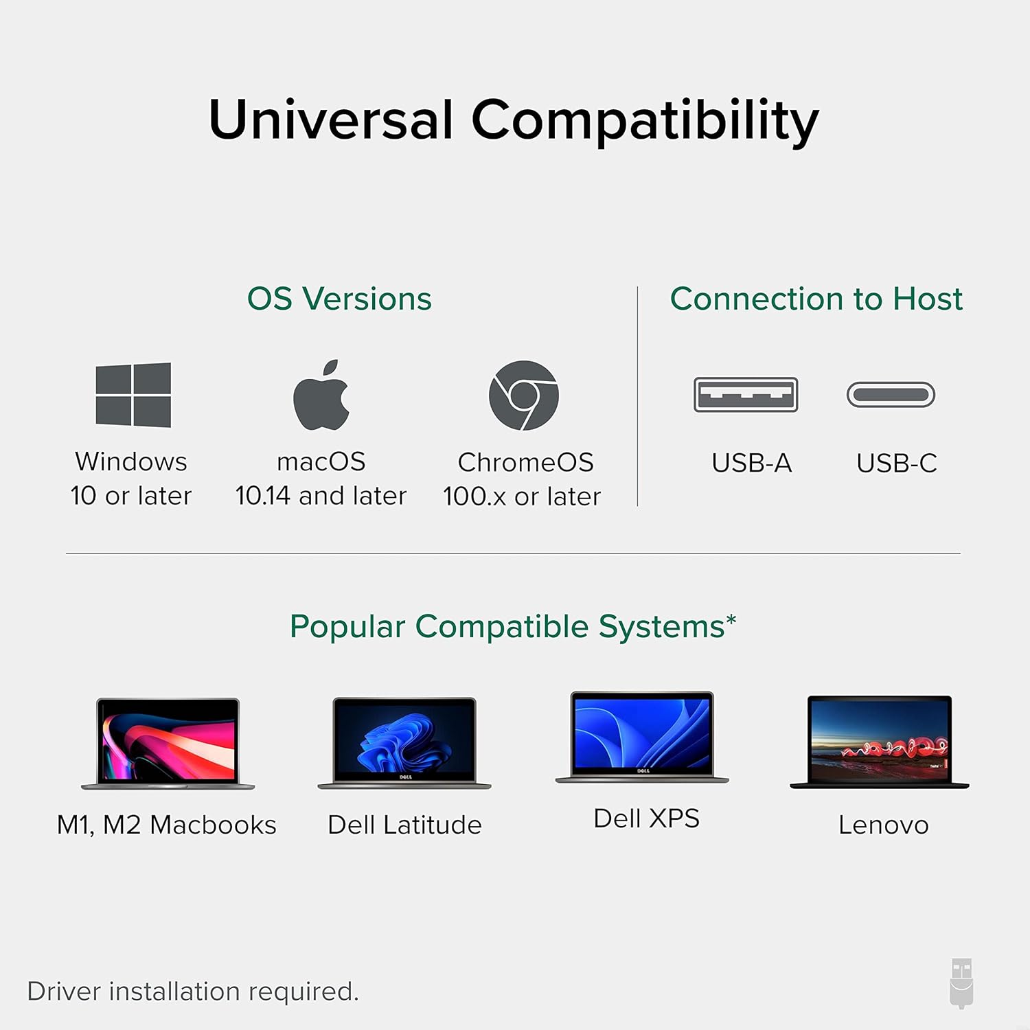 Plugable USB 3.0 and USB-C Universal Laptop Docking Station with 2 HDMI Ports for Windows, Mac, and ChromeOS (Gigabit Ethernet, Audio, 6 USB Ports) - Image 7