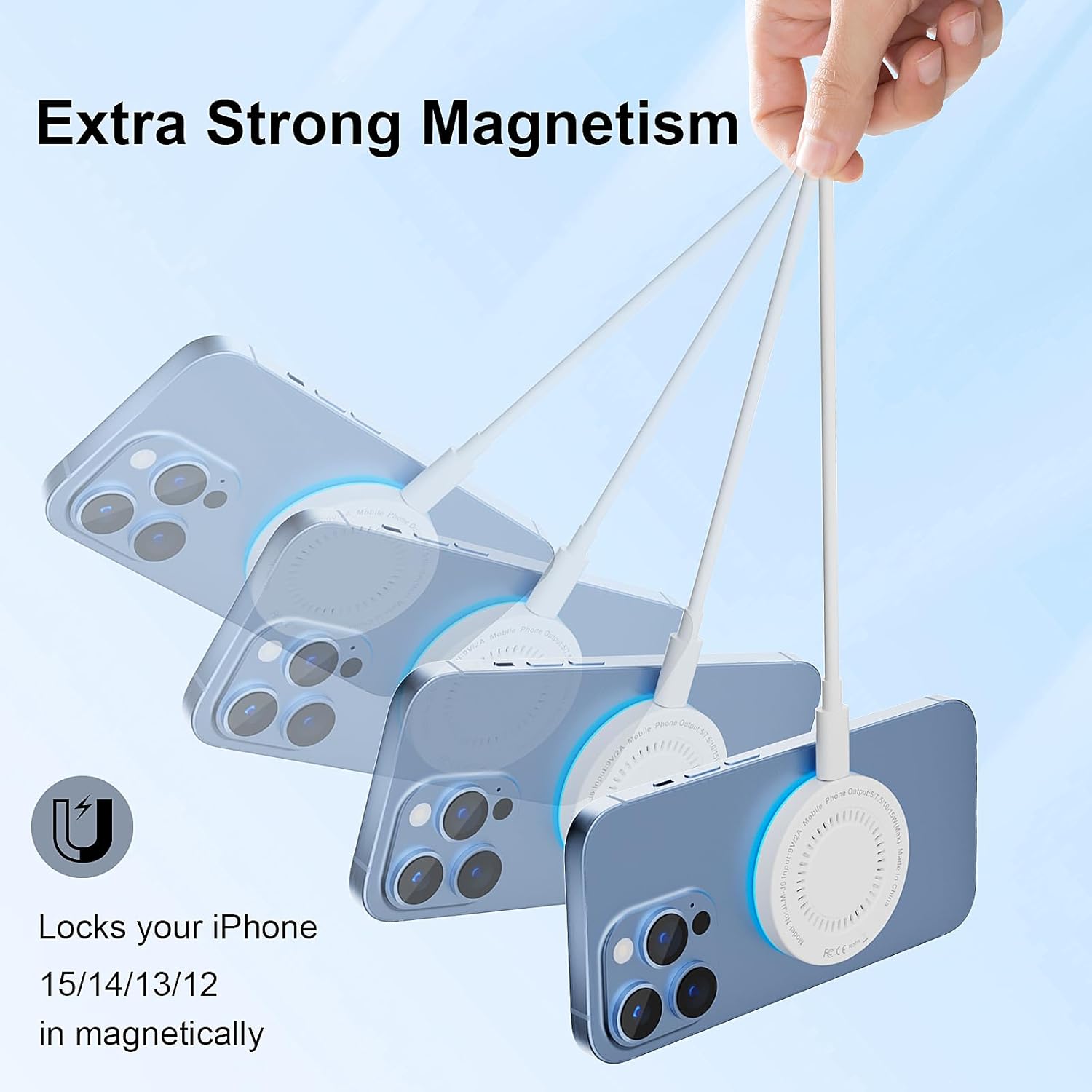 MagSafe Charger 2 Pack 15W Magnetic Wireless Charger Fast Charging Pad Compatible with iPhone 16/15/14/13/12 Series & AirPods 3/2/Pro Magnetic MagSafe Charging Pad with Dual Charging Ports - Image 6