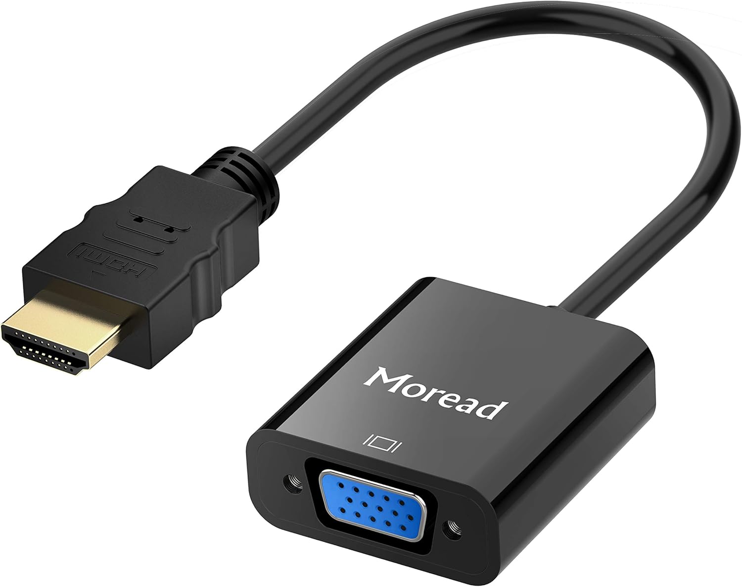 HDMI to VGA, Gold-Plated HDMI to VGA Adapter (Male to Female) for Computer, Desktop, Laptop, PC, Monitor, Projector, HDTV, Chromebook, Raspberry Pi, Roku, Xbox and More - Black - Image 2