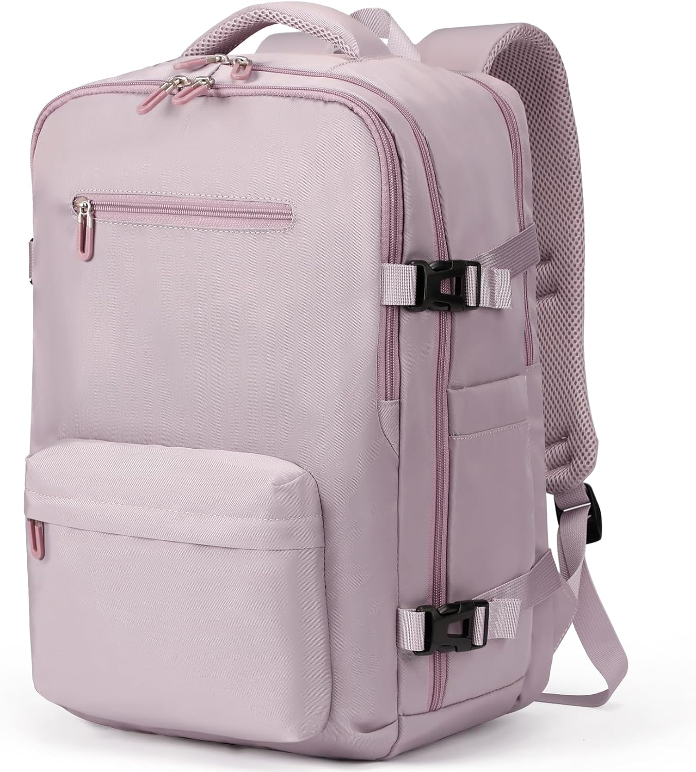 SHRRADOO Travel Laptops Backpack for Women Men, Casual Work Bag 17inch Backpack Airline Approved Backpack for Hiking Business (Pink khaki) - Image 2