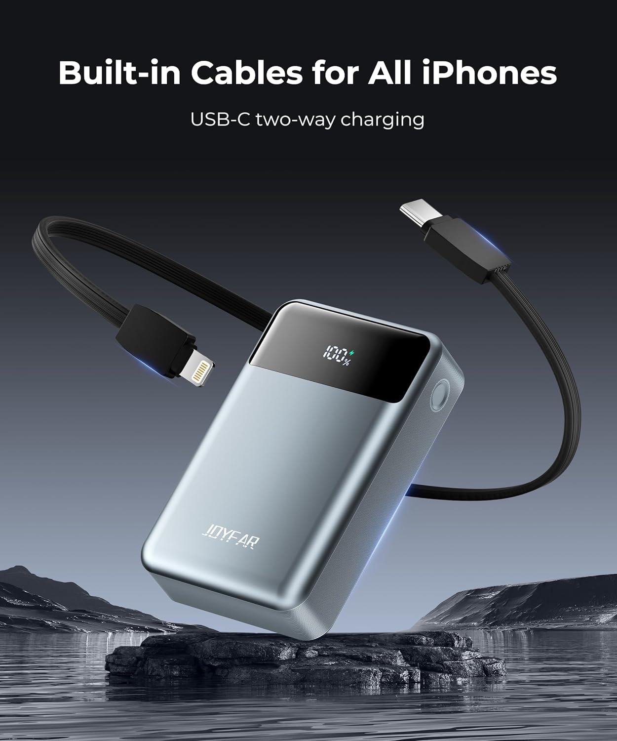 Portable-Charger-Power-Bank Travel Essentials Battery Pack USB C 30000mAh Built in Cable 22.5W Phone Fast Charging Powerbank Compatible with iPhone 16 15 14 13 12 11 iPad Samsung Google Xiaomi - Image 6