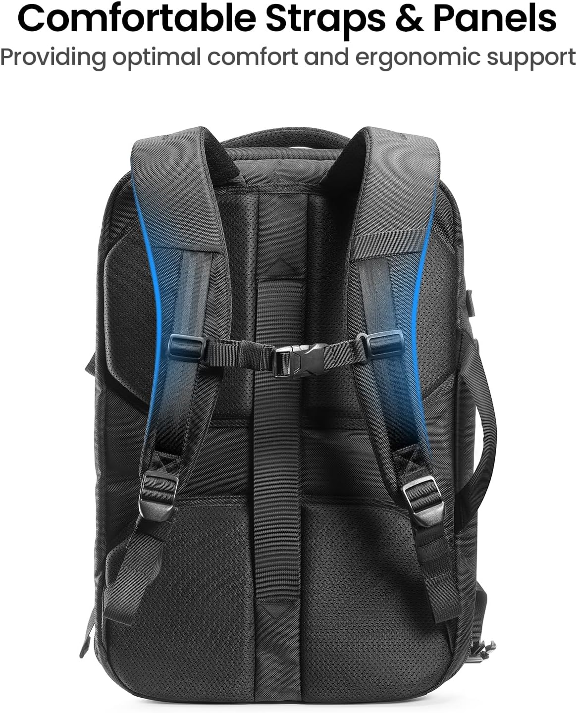 tomtoc Travel Backpack 40L, TSA Friendly Flight Approved Carry-on Luggage Hand Water-resistant Lightweight Business Rucksack, Durable Large Weekender Bag Daypack Fits 17.3 Inch Laptop - Image 7