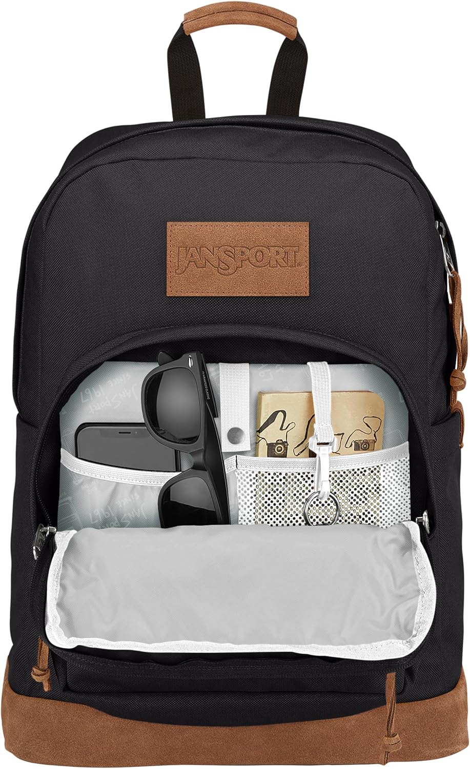 JanSport Right Pack Premium Backpack - Durable Daypack with Padded 15" Laptop Sleeve, Spacious Main Compartment & Integrated Water Bottle Pocket, Black - Image 4