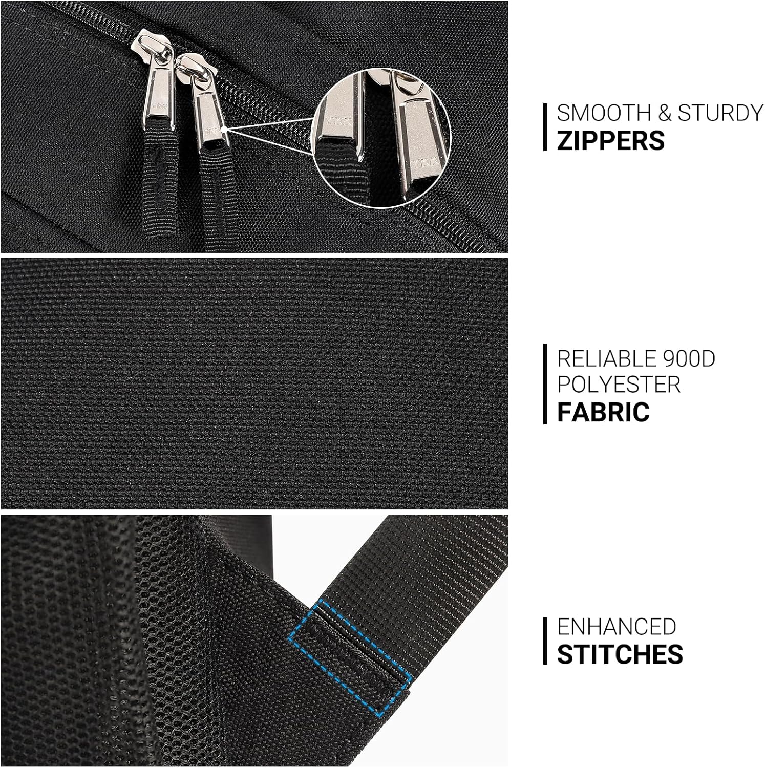 ZORFIN 26L Black Backpack for School, College, and Travel: Water Resistant Bookbag with 8 Compartments - Image 8