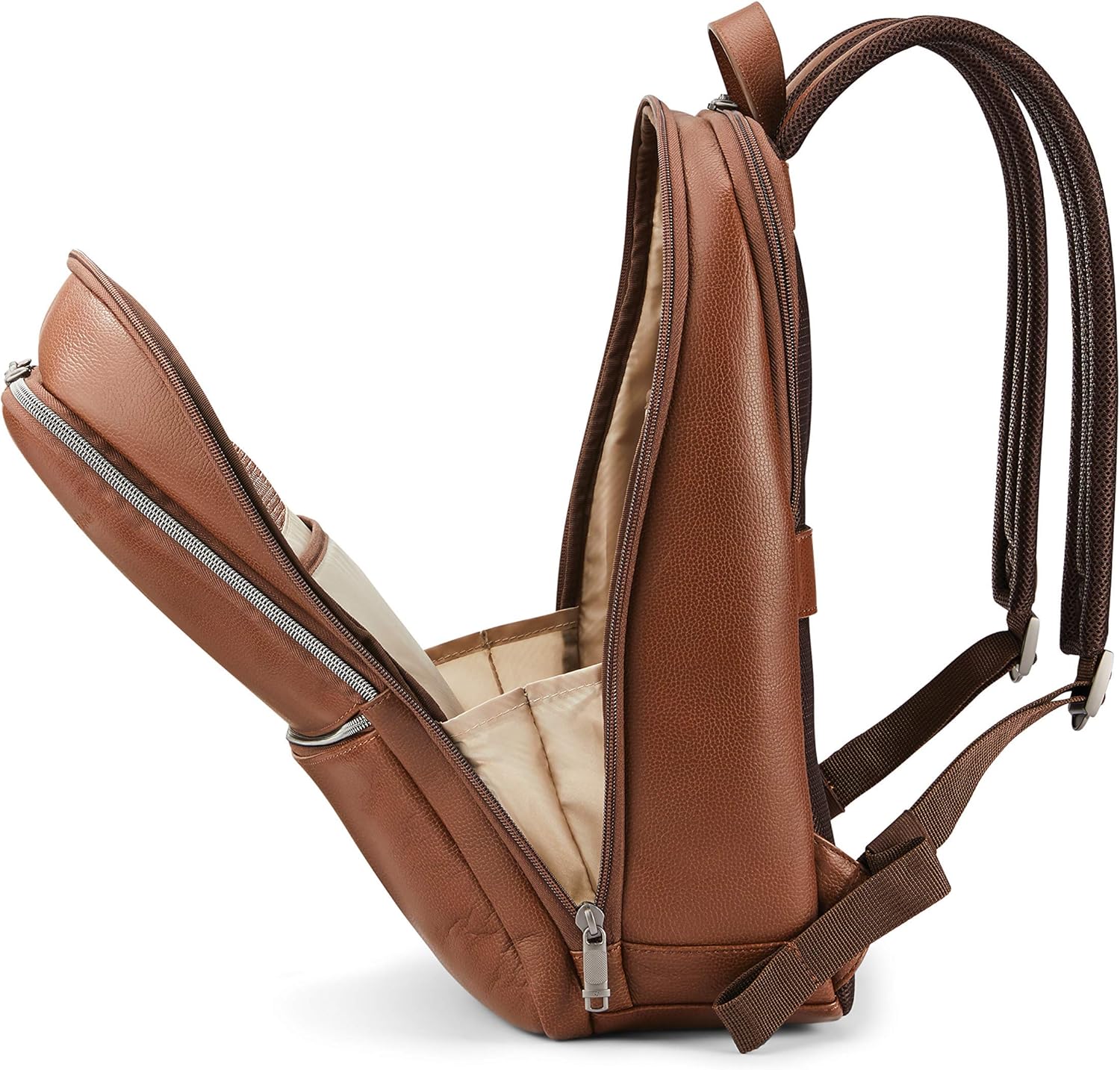 Samsonite Classic Leather Slim Backpack, Cognac , One Size - Image 7